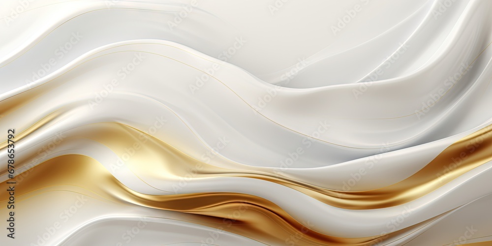 Obraz premium Luxury abstract seamless wallpaper pattern background with gold foil, lines, geometric shapes. Generative AI, AI