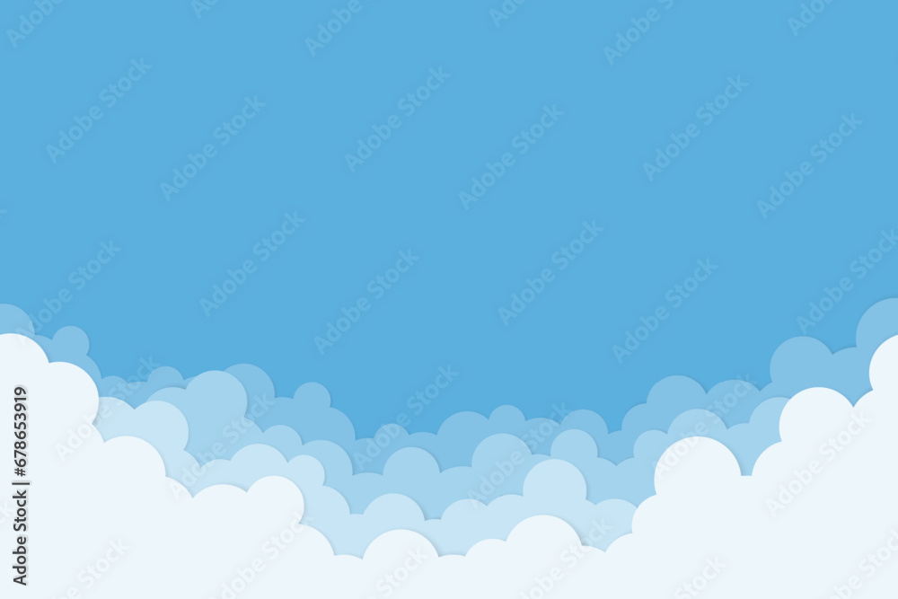 Cloud background in paper cut style Cloud background in paper cut style