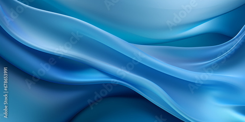 Smooth elegant blue silk fabric or satin luxury cloth texture for abstract background