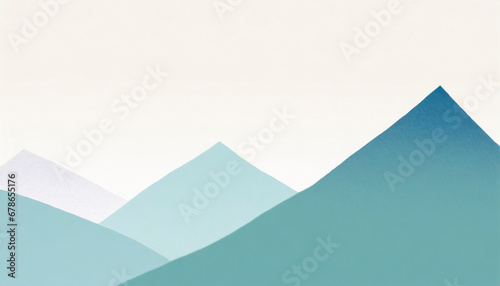 Illustration of mountains in the winter with soft and harmonious colors