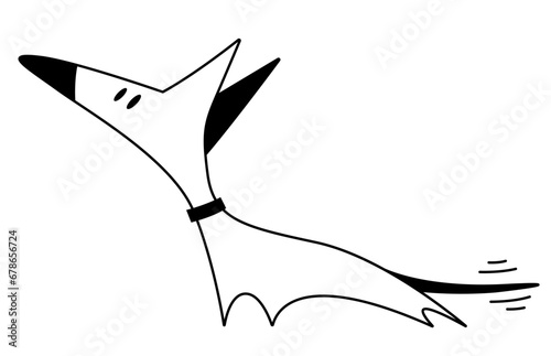 vector linear illustration of a funny cute pitbull dog isolated on a white background. Useful for pet stores, dog clothing, dog products, dog courses, dog food, kennel clubs, printing, cards, web