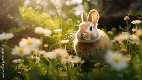 Rabbit - Charming Creature in a Green Meadow © nimnull