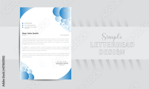 Modern, creative, and abstract business letterhead template.