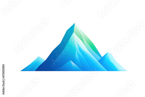 Flat logo rock mountain relief. Snowy cliff, mountain and hill. Isolated rocky peak, cartoon canyon silhouette, png file © Olha Vietrova