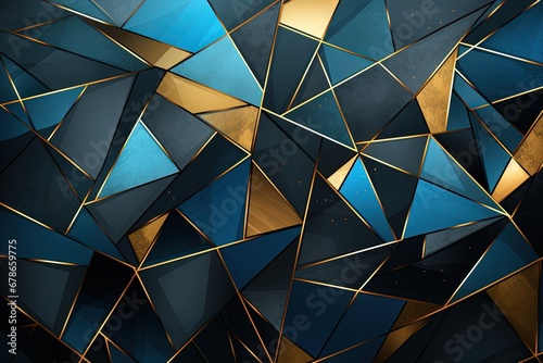Abstract luxury seamless wallpaper pattern background with gold foil, lines, geometric shapes. Generative AI, AI photo