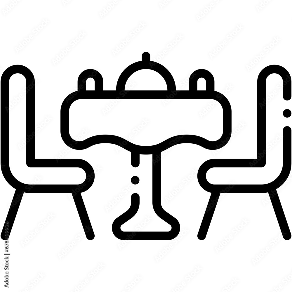 Vector Icon Dinner, Table, Party, Food, Dinner Table, Dine