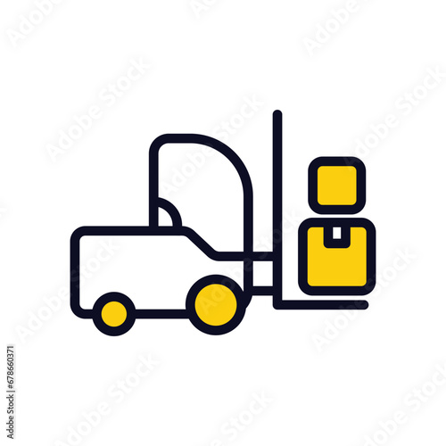 Forklift icon isolate white background vector stock illustration