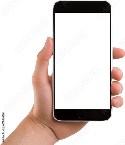 Hand holding a smartphone transparent background PNG clipart