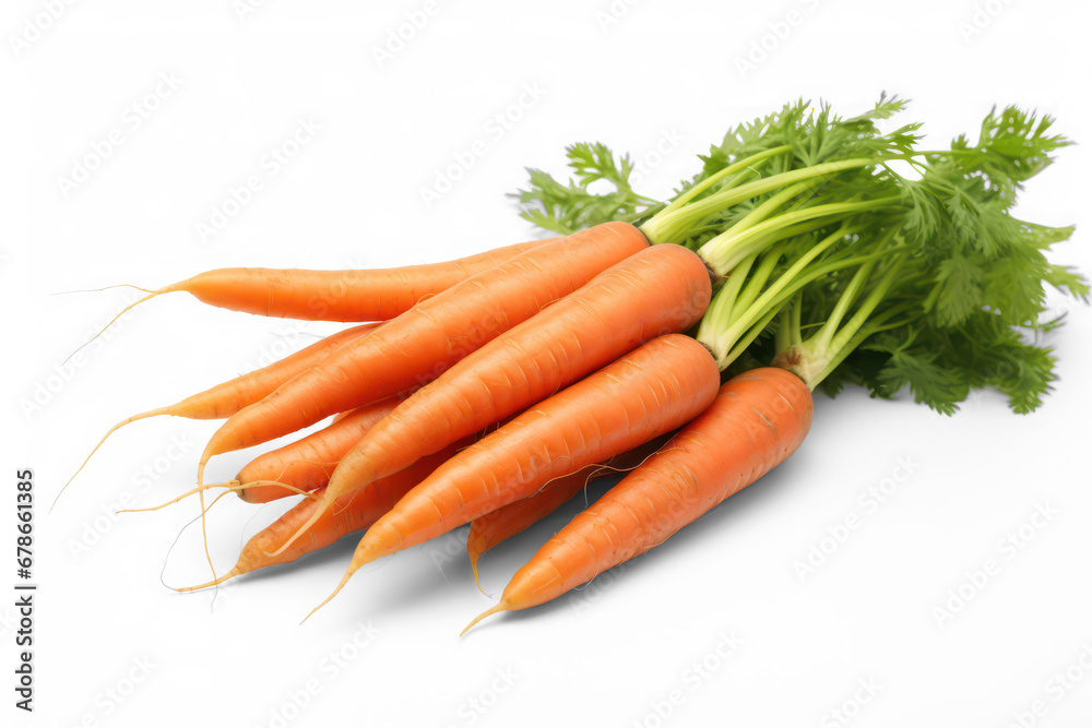 Bunch of Orange Carrots on Transparent Background, png file - obrazy, fototapety, plakaty 