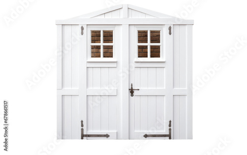 Charming Colonial Dutch Door On Transparent Background.