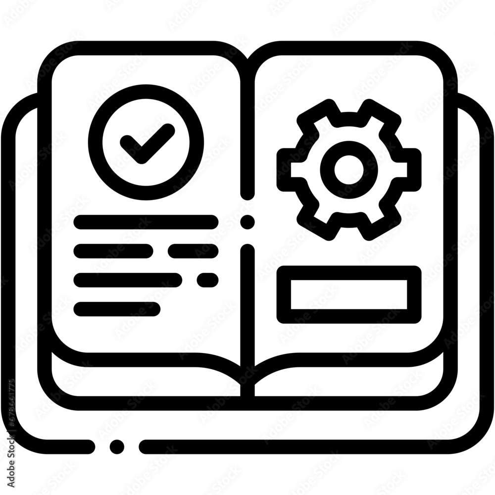 Vector Icon Book, Testing, Manual, Software, SEO And Web, Setting Vector Icon Book, Testing, Manual, Software, SEO And Web, Setting