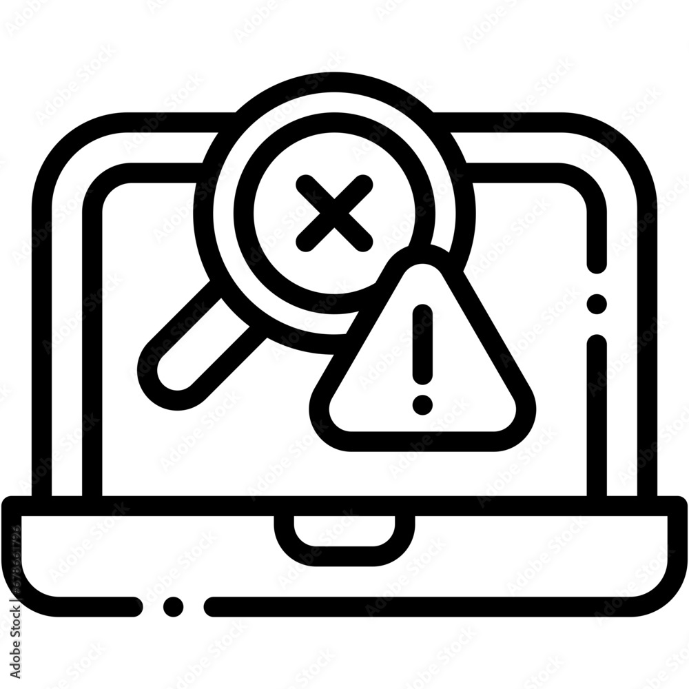 Vector Icon Troubleshooting, Warning, Tools, Alert, Working, Laptop Vector Icon Troubleshooting, Warning, Tools, Alert, Working, Laptop