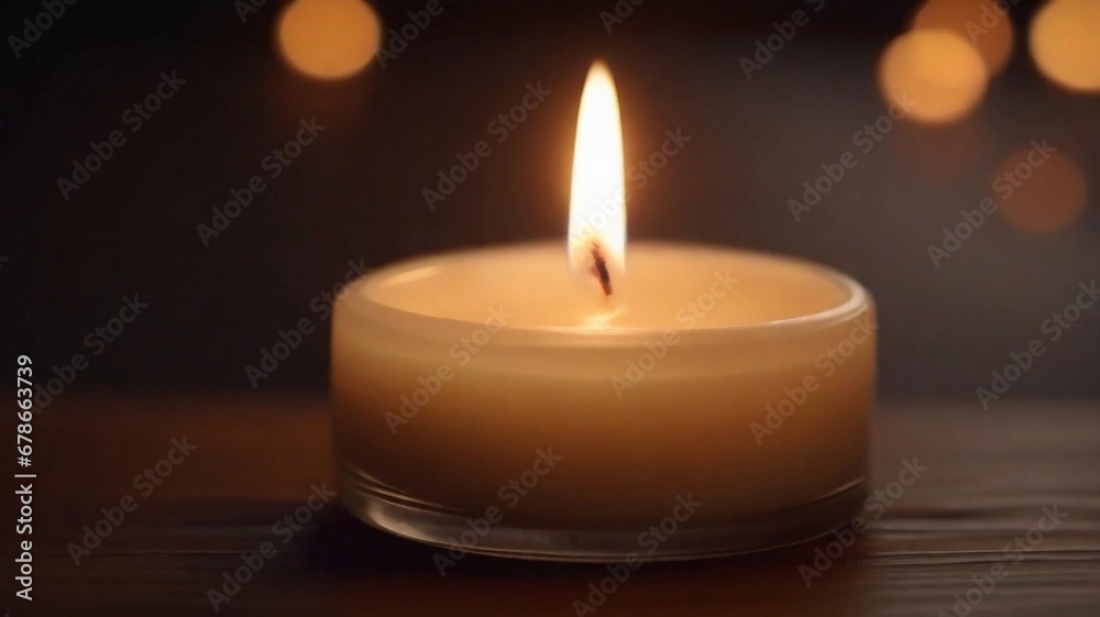 Capture the romantic atmosphere of a close-up burning candle in a dimly lit setting, highlighting the warmth and intimacy it brings to the scene, AI generated, background image Capture the romantic atmosphere of a close-up burning candle in a dimly lit setting, highlighting the warmth and intimacy it brings to the scene, AI generated, background image