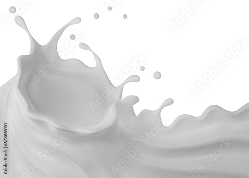 PSD Milk Splash 3D Rendering