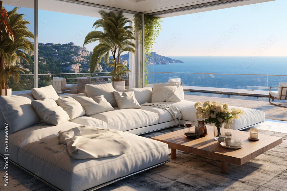 Obraz premium lounge chairs on a beach