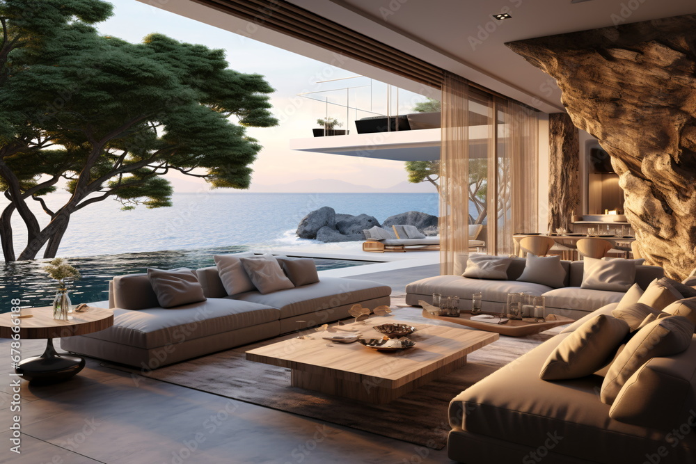 Fototapeta premium luxury hotel room with pool