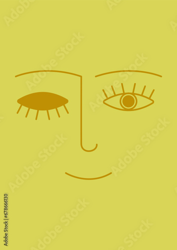 Happy world smile day illustration with yellow background. Vector happy doodle smile face poster.