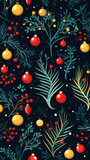 Wallpaper illustration of christmas pattern Background created with Generative Ai