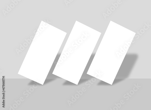 Bi fold brochure dl flyer rack card blank paper mockup design. photo