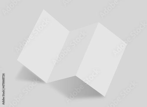 Bi fold brochure dl flyer rack card blank paper mockup design.