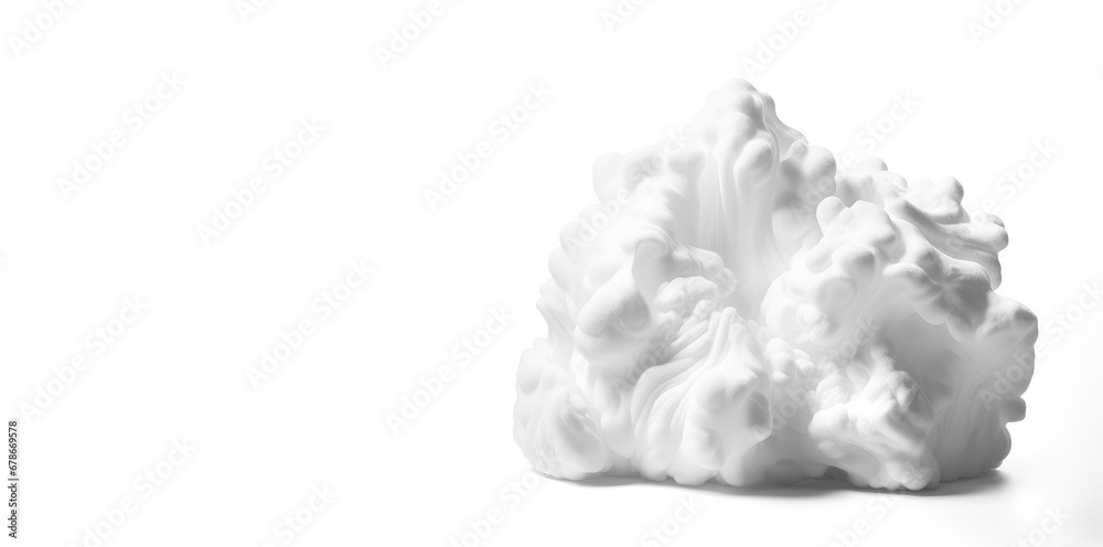 Shaving foam on a white background.