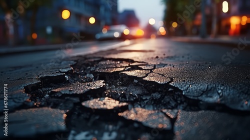 A Street Divided: The Cracked Pathway of Urban Decay