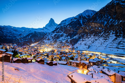 amazing view of Matterhorn peak from Zermatt photo