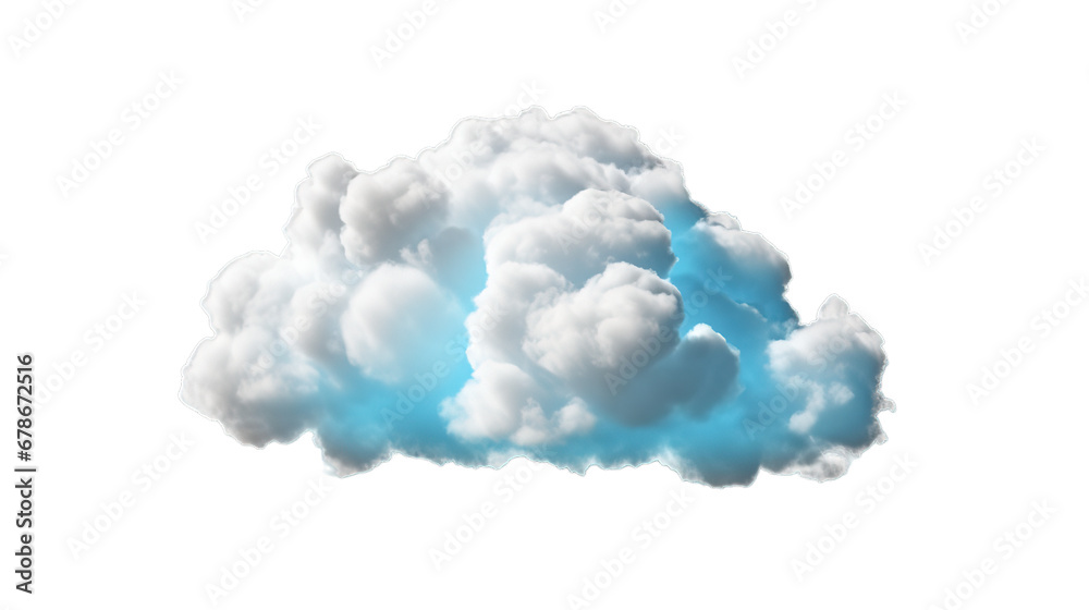 White cloud isolated on transparent background, Generative ai. White cloud isolated on transparent background, Generative ai.