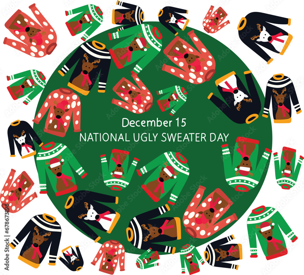 Fototapeta premium national ugly sweater day is celebrated every year on 15 december.