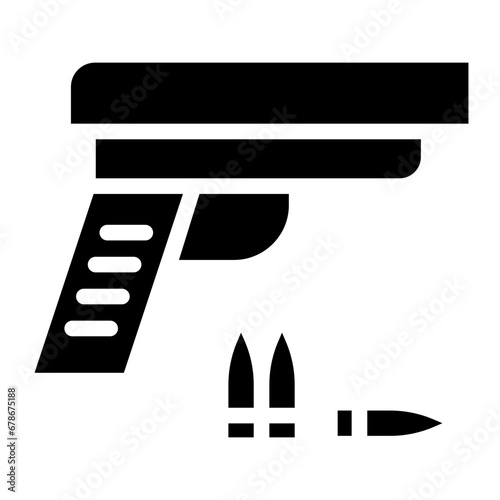 gun with ammunition glyph