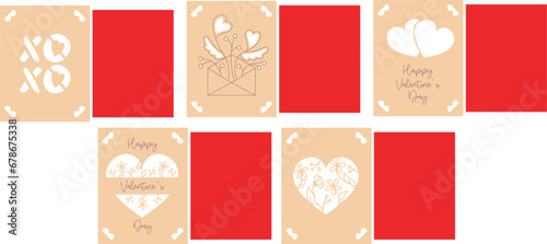 set valentines day card paper cut, cricut bundle