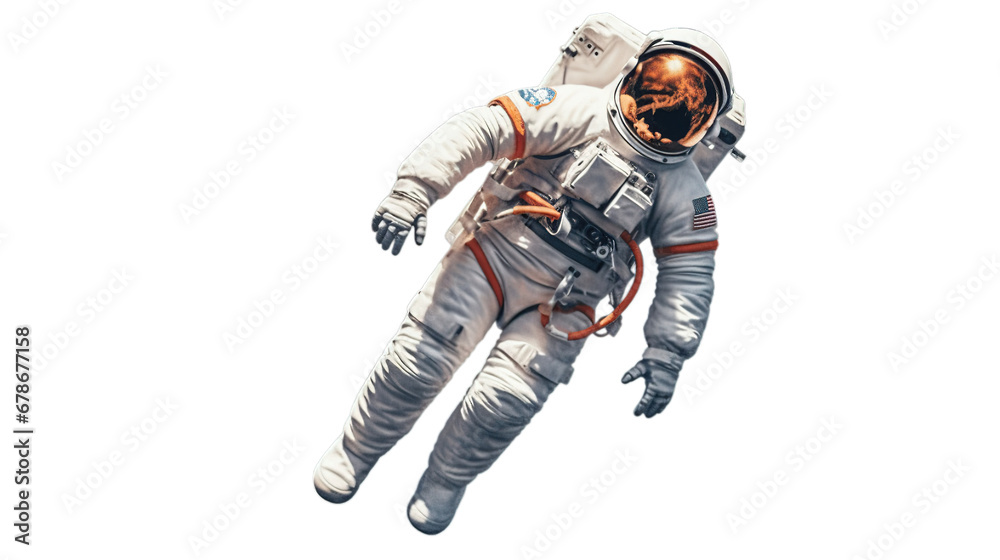 Astronaut isolated on transparent background, Generative ai.