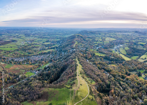 amazing panorama view of the Malvern Hill of Great Malvern, Worcestershire, United Kingdom