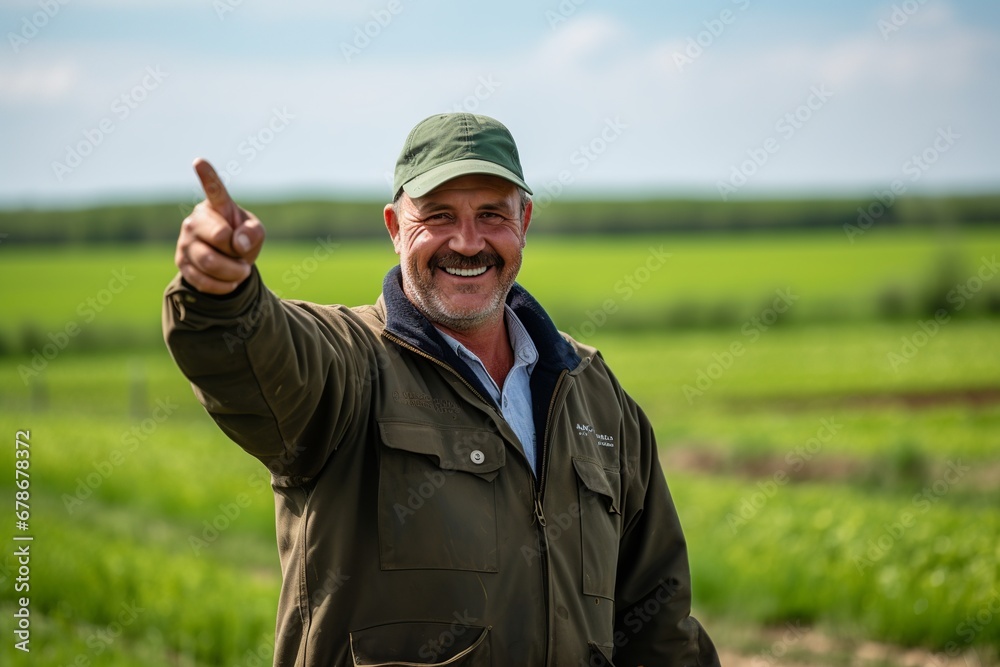 Happy Farmer with Thumbs Up in Field
Happy Farmer with Thumbs Up in Field