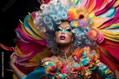 Carnival Reveler in Vibrant Costume