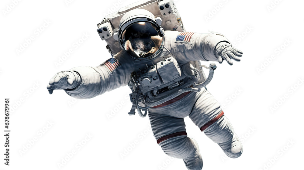 Astronaut isolated on transparent background, Generative ai.