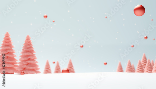 Minimalist Christmas landscape wallpaper