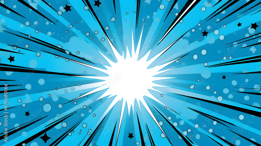 Obraz premium blue simplistic comic book style background