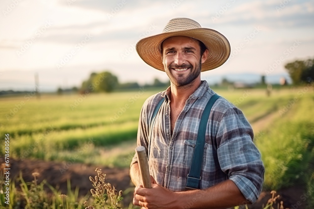 Content Farmer in Field with Thumbs Up

