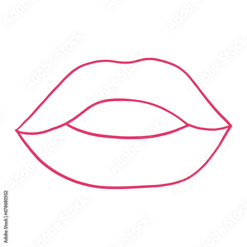 Woman Lips Lineart