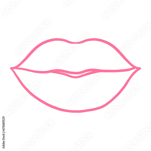 Pink Lips Outline