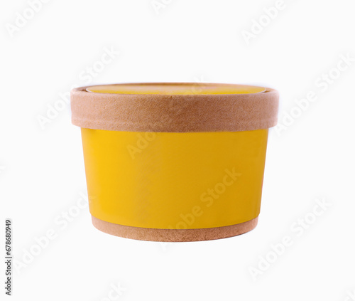 Ice Cream in paper cup on White Background