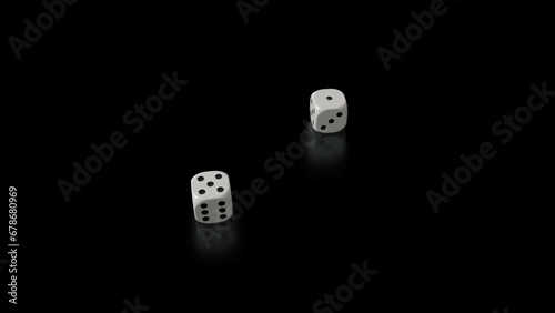 Dice.Gambling Dices rolling. Throwing playing cubes. 5 and 1
