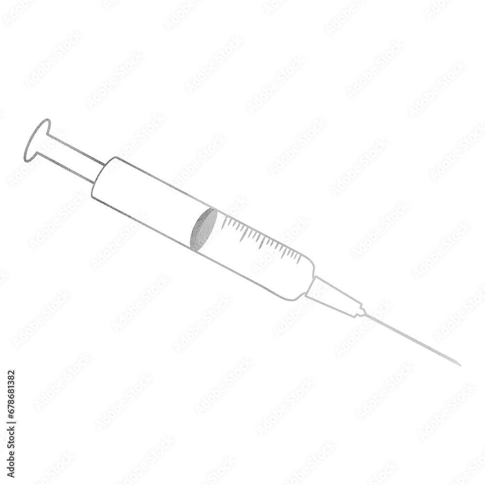 Silver Syringe Outline Silver Syringe Outline