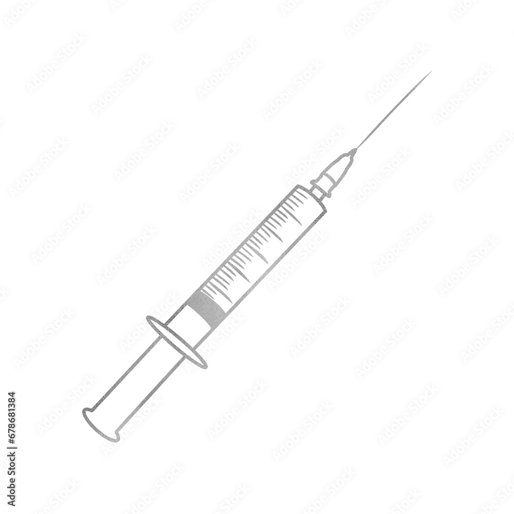 Silver Syringe Drawing Silver Syringe Drawing