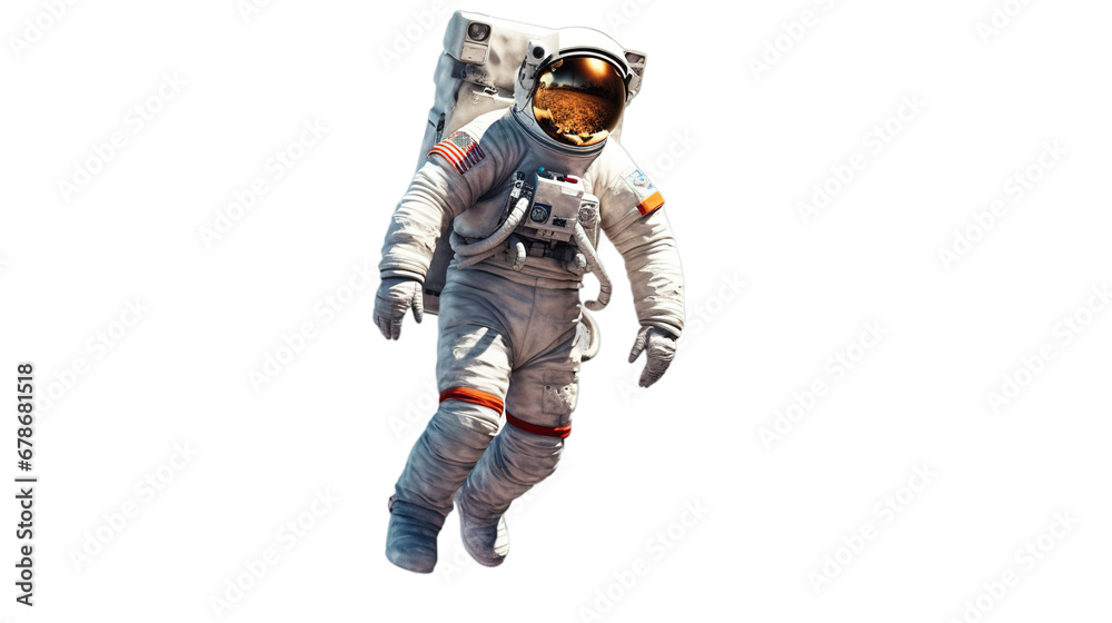 Astronaut isolated on transparent background, Generative ai.