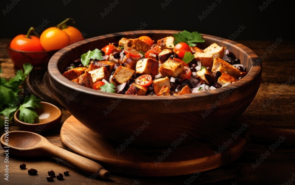 fresh chicken salad with vegetables fresh chicken salad with vegetables