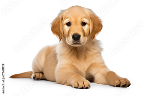 golden retriever labrador puppy isolated on transparent background, png file