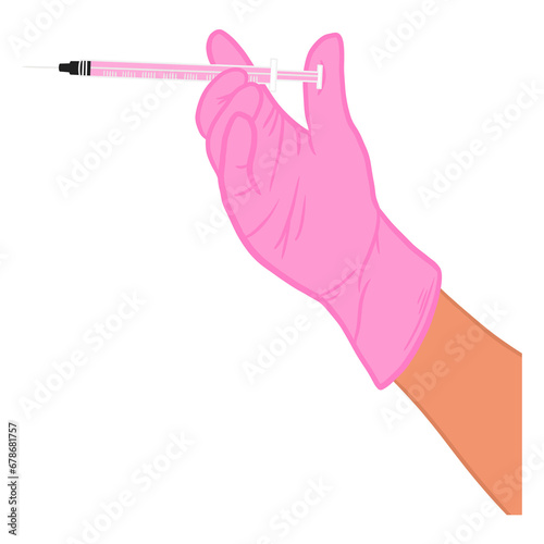 Pink Robber Glove And Syringe