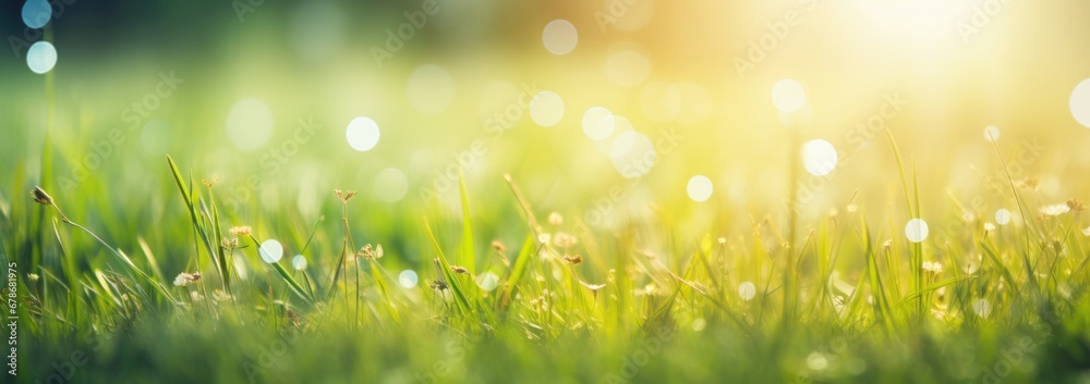 Grass in sunlight, light-oriented, futuristic organic style.